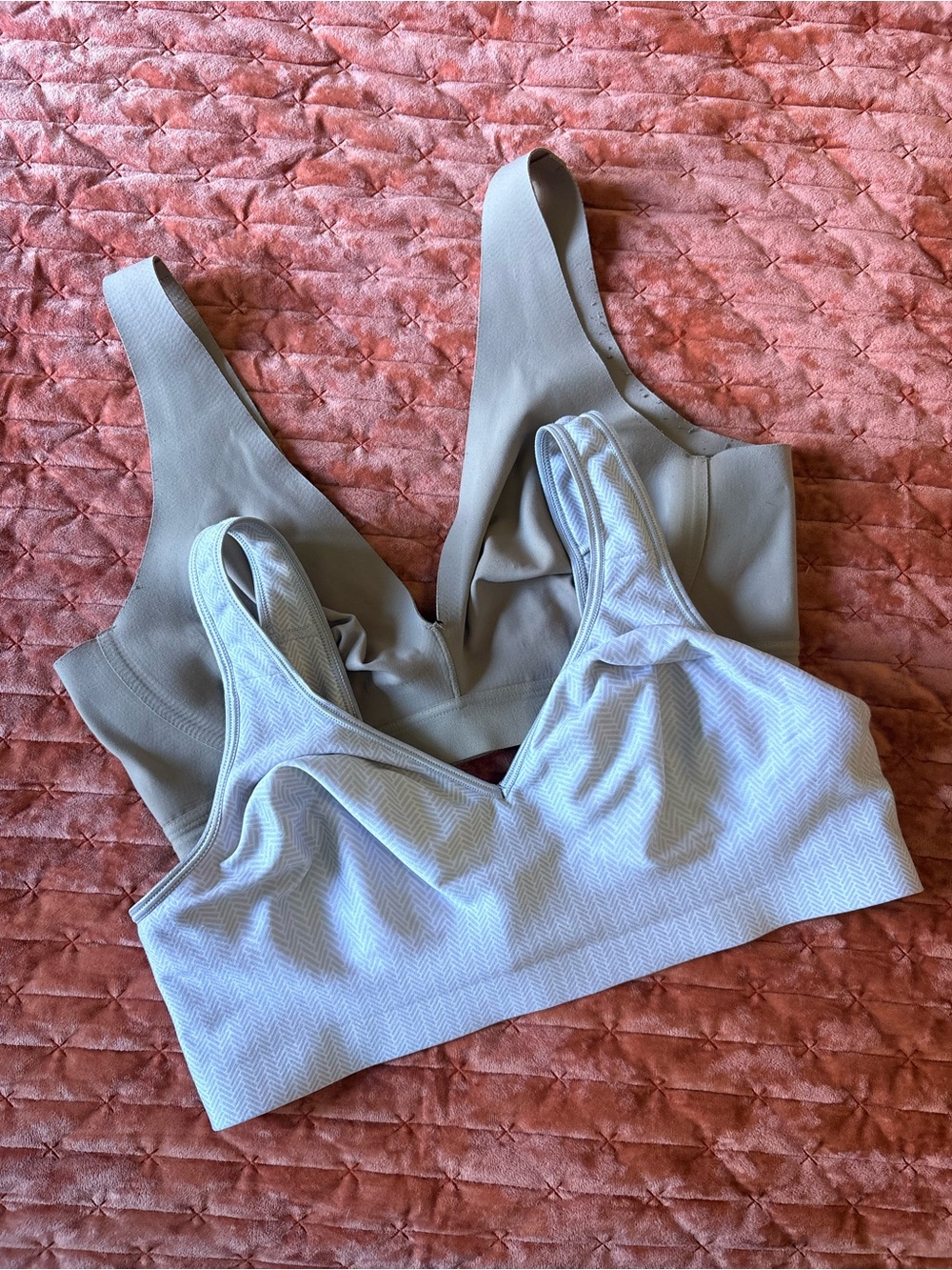 Wireless Seamless Bralette Duo - Light Gray & Taupe